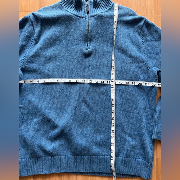 Vintage L.L. Bean Men's Quarter Zip-Up Sweater in Blue Size XL - Picture 3 of 9